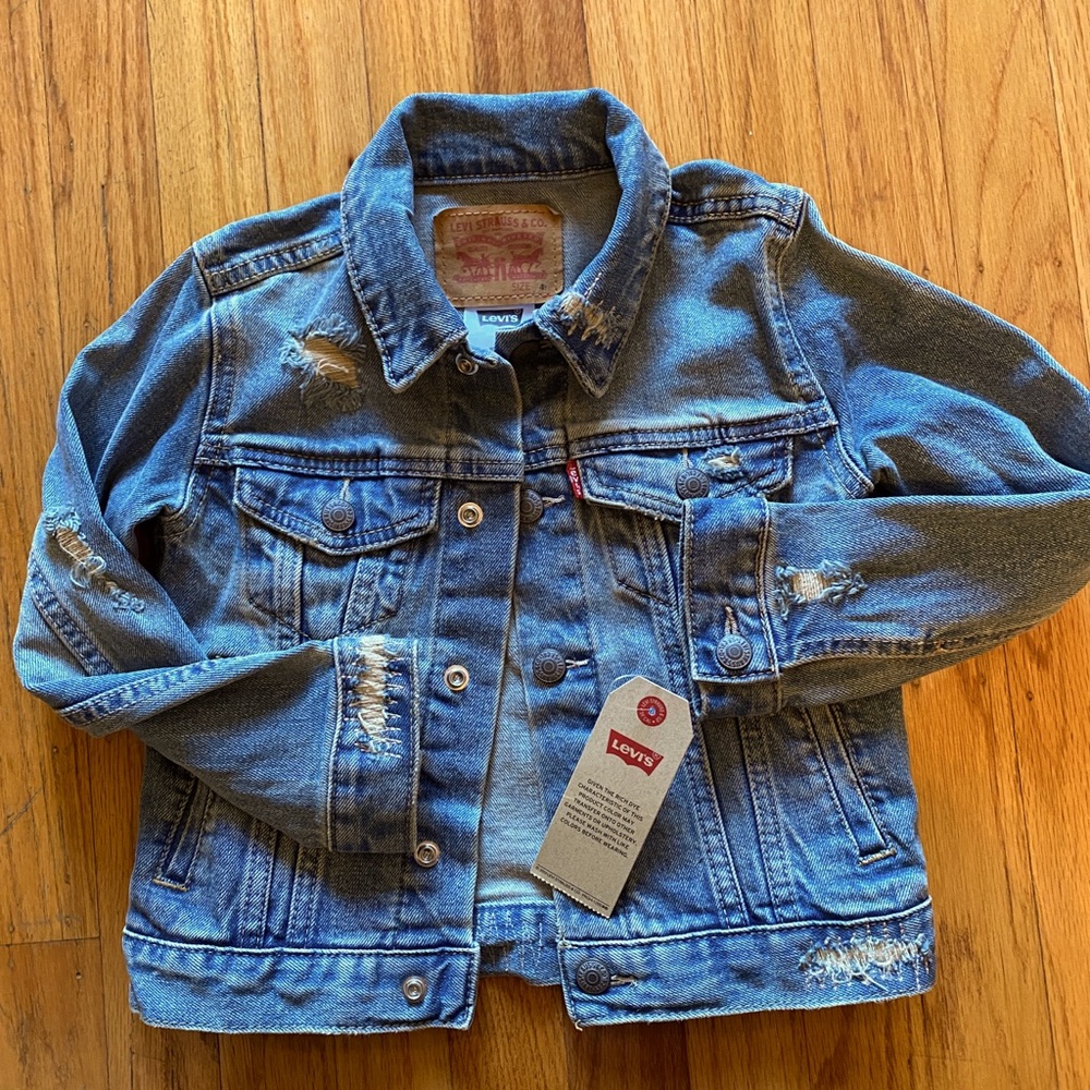 Toddler 4T Levi’s distressed denim jacket, new with tags